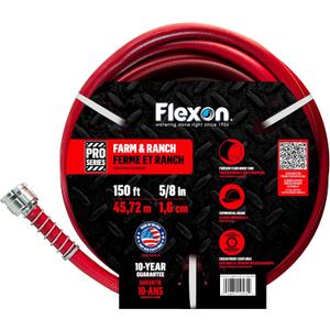 Flexon 5/8" x 150ft Farm & Ranch Garden Hose
