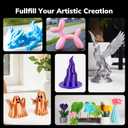 AMOLEN PLA 3D Printer Filament Silk PLA Filament 1.75mm Silk Filament Pack Black/Red Copper/Purple/Neon Green 3D Printing Filament Bundle for Holiday 3D Printing, 200gX 4 Spools