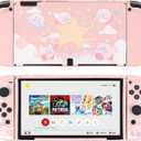 Cute Kirby Switch OLED Case | Dockable Protective Case Compatible with Switch OLED,Anti-Scratch and Shock-Absorption Design Soft TPU Cover-Yellow