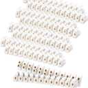Weewooday 10 Pieces Terminal Block 12-Position Strip 10 Amp 380 Volt White Screw Terminal Connector Dual Row Electric Barrier Block