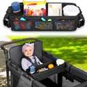 AROUY Stroller Snack Tray Attachment - Universal Stroller Snack Tray for Wonderfold Wagon W4 Accessories - Snack Tray for Kids - Easy to Clean Stroller Wagon Snack Tray with Cup Holder (L (W2 Model))