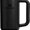 Stanley Quencher H2.0 Tumbler with Handle and Straw 30 oz | Flowstate 3-Position Lid | Cup Holder Compatible for Travel | Insulated Stainless Steel Cup | BPA-Free | Black 2.0 (30 Ounces)