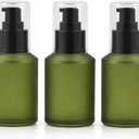 Green Frosted Glass Lotion Pump Bottles 60ml 3-Pack