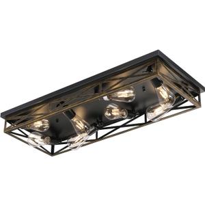 Rustic Flush Mount Ceiling Light Fixtures for Hallway, 8-Light Kitchen Light Fixtures,31" Industrial Metal Cage Ceiling Light for Farmhouse,Kitchen,Hallway E26 Base(1 Pack)