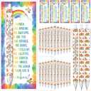 100 Set Inspirational 0.7 mm Rainbow Retractable Pencil Gifts for Students from Teacher Encouragement Affirmation Bookmark Cards Opp Bag Classroom Prize Awards for School