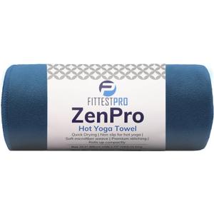 Fittest Pro Non-Slip Hot Yoga Towel with Super-Absorbent Soft Suede Microfiber in Many Colors, for Bikram Pilates and Yoga Mats. (72.00 x 26.50) Seaside Blue