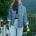 Gacaky Women's Baggy Lightweight Zip Puffer Jacket Warm Winter Down Coat with Pockets (M)