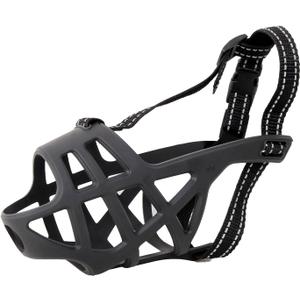 Soft Dog Muzzle for Prevent Nipping & Unwanted Eating, Adjustable Fit Muzzle for Dogs Ideal for Public Outings Training Trips Vet Visit (Small)