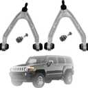 4-Pack Front Upper Lower Control Arm with Ball Joint fits LH RH Replacement for H3 2006-2010 Replacement for H3T 2009-2010