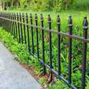 Thealyn Metal Decorative Garden Fence 22" Wide x 18" High (5 Panels, Total Length 9.17 feet), Metal Border Folding Fence, Landscape Fencing for Flower Bed, Yard, Animal Barrier