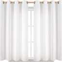 BGment Short Curtains for Bedroom,45 inch Length Faux Linen Curtains for Small Window Grommet Non-See Through Privacy Light Filtering Burlap Textured Kitchen Window,2 Panels,52 x 45 Inch,Pure White