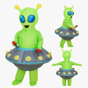 Retisee Halloween Alien Costume Inflatable Alien Halloween Costume Adult 5-6 ft Inflatable Adult Men
