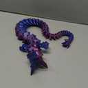 3D Printed Dragon - 24 inch Dragon Fidget Toy, Large Pearly Sheen Articulated Dragon, 3D Printed Gift for Birthday, Figurine Decor(Purple) (Rose+Blue)