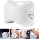 Knee Pillow for Side Sleepers - Sciatica Pain Relief - Back Pain, Leg Pain, Pregnancy, Hip and Joint Pain Memory Foam Leg Pillow + Free Sleep Mask and Ear Plugs - White