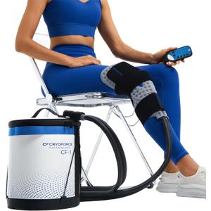 CF-1 Cold Therapy Machine for Knee Surgery Recovery, Quiet Ice Therapy System for Home Bedside Overnight Use with Programmable Timer, Large Capacity Cooling for ACL, TKR, Knee Replacement
