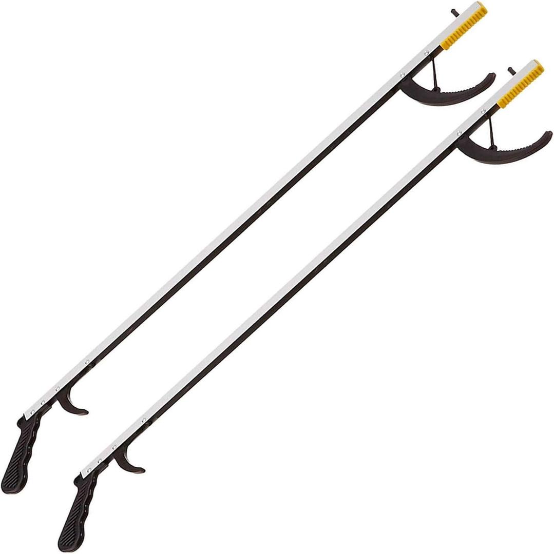 DMI 2 Pack, 32 Inch Reacher Grabber PickupTool for Seniors, Disabled or After Surgery, Claw Reaching Assist Tool, Trash Grabber Arm Extension, Non-Folding Grabbers for Seniors, Magnetic Claw