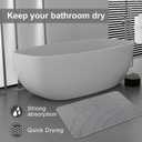 JUERLEN 2 Pack Diatomaceous Earth Shower Mat, Stone Bath Mat, Nonslip Super Absorbent Fast-Drying Hard Bath Mat for Bathroom Shower Floor, 32 x 20 inch, Grey Wave Design