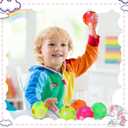 16 Pieces LED Light up Ball Spiky Bouncy Soccer Ball Multicolor Stress Relief Flashing Glow in The Dark for Party Favors Gifts School Rewards Classroom Prizes Adults, Teens and Children