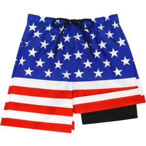 Sarfel Boys Swim Trunks with Compression Liner Kids Swimsuits Boys Bathing Suit Kids Board Shorts Teen Boy Quick Dry Shorts (8 Years, American Flag) Sarfel Boys Swim Trunks with Compression Liner Kids Swimsuits Boys Bathing Suit Kids Board Shorts Teen Boy Quick Dry Shorts (8 Years, American Flag)