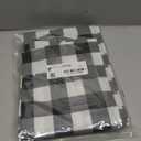 Smiry Rectangle Picnic Table Cloth, Elastic Waterproof Fitted Vinyl Tablecloths, Flannel Backed Buffalo Plaid Table Covers for Dining, Camping, Outdoor (Black and White, 30" x 96")