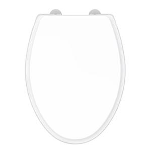Gerber Soft-Close Elongated Toilet Seat with Two Button Quick-Release, Top-Mount Installation, Non-Slip Bumpers, and Cover, Heavy-Duty Plastic, White, GC550130