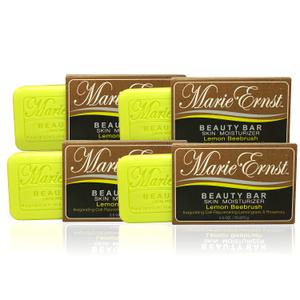 2-Pack, 4 Lemon Half Bar Soaps That Combine into 2 Full Lemon Verbena Bars, Shea Butter, Olive Oil, Aromatic Scented Lemongrass, Vegan Bath Soap for Men and Women