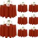 8 Pack Rust Tablecloths 120 Inch Round for 48"-96" Tables