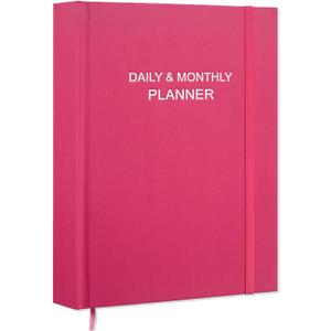 Daily & Monthly Planner for 2026 or Anytime - ADHD Planner Two Pages Per Day, Daily Planner Undated to Increase Focus, Eliminate Overwhelm, Achieve Your Biggest Goals, 8.5''  11'', Pink