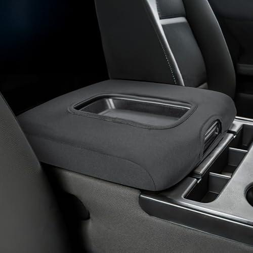 JOYTUTUS Center Console Cover Compatible with Silverado Sierra 2014 2015 2016 2017 2018 Jump Seat, Neoprene Arm Rest Armrest Cover for Car, Durable Middle Console Cover Replacement for Trucks