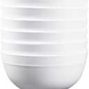 Melamine Cereal Bowls - 23oz White Bowls, Soup Bowl, 6PCS Salad Bowl, Set of 6, Unbreakable, Dishwasher Safe, White