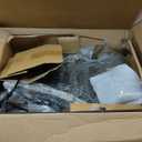 Marsail Armless-Office Desk Chair with Wheels: PU Leather Cross Legged Wide Chair,Comfortable Adjustable Swivel Computer Task Chairs for Home,Office,Make Up,Small Space,Bed Room, Grey