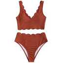 Women's High Waisted Two Piece Swimsuit Set with Wide Adjustable Back Straps  10