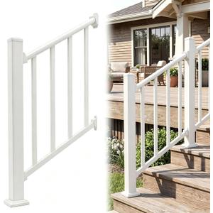 2FT White Deck Railing Kit for Deck, Porch, Patio & Balcony