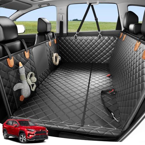 Zanch Heavy-Duty Dog Car Seat Cover, Flat Solid Back Seat Extender for Multi Large Dogs, Hard-Base Supports 450 lb, Waterproof Scratchproof Hammock Protector, Standard for Cars, SUV, Trucks, Orange