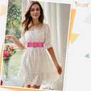 JASGOOD Women Stretchy Wide Waist Belt for Dress Ladies Vintage Elastic Belt (Pink)