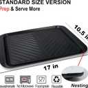ECOIOU Grilling Prep and Serve Trays, 17 x10.5 inch BBQ Tray for Raw and Cooked Food, Melamine Serving Trays for Food, Set of 2, Black and White