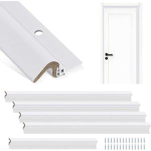 Yuntau 5 Pcs Screw On Door Weather Stripping Kit, 42"/36", White