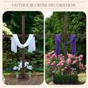 yasuwekik 74 Inch Extra Large Wood Cross for Yard Wooden Jesus Christian Wall Cross Stand Church Cross Decor He Is Risen Outdoor Cross for Easter Christmas Wedding Communion Party Decor