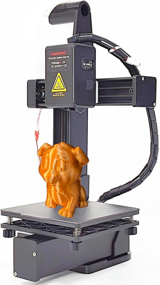 Small 3D Printer for Beginner, Frequency Division Multiplexing 3D Printer, High Accuracy Rapid Heating and Printing Compact 3D Printing Machine for Education (US Plug) (Black)