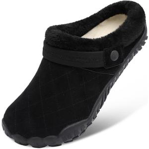 Besroad Women's Men's Fluffy Winter Warm Wide House Summer Slippers Lightweight Fuzzy Bedroom Fur Slippers New All Black 13 Women/ 12 Men