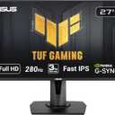 ASUS TUF Gaming VG279QM 27 HDR Monitor, 1080P Full HD (1920 x 1080), Fast IPS, 280Hz, G-SYNC Compatible, Extreme Low Motion Blur Sync (ELMB SYNC), 1ms, DisplayHDR 400,, BLACK