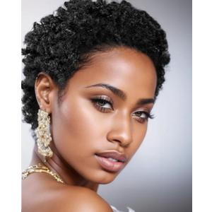 Short Afro Kinky Curly Wigs for Black Women - Synthetic Kinky Wig with Natural Look (A-1116A)