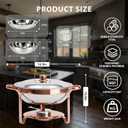 6QT Chafing Dishes for Buffet 4 Pack, Buffet Servers and Warmers, Rose