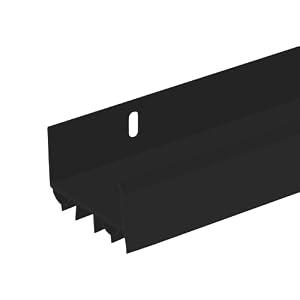 PVC Slide-On Door Bottom | Adjustable Plastic Weatherstrip Door Bottom with Drip Cap | 3 Feet (36-Inch) | for 1 3/ 4” Doors | Black | Fits Gaps 3/ 8” to 7/ 8” | Made in The USA