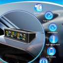 RV Tire Pressure Monitoring System, TPMS with 6 Sensors & 6 Alarm Modes, 0-144 PSI 1.5PSI, Solar/USB Charging for Dually Trucks & Heavy-Duty Trailers