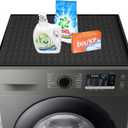 Washer and Dryer Covers for the Top, 25.6''x 23.6'' Silicone Dust Pad for Laudry Machine & Dryer,Non-slip Heavy Duty Waterproof Counter Top Protector Guards for Landry & Kitchen,Black (1PC)