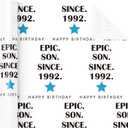 3 x WRAPAHOLIC Birthday Wrapping Paper Roll for Son - Mini Roll - 17 Inch x 16.5 Feet - Epic Son Since 1992 Lettering with Blue Star Design