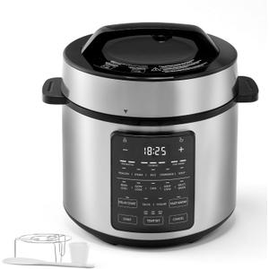 HealSmart 12-in-1 Multi Electric Pressure Cooker, Non-Stick 6QT Stainless Steel Pressure Cooker for Yogurt Maker, Slow Cooker, Cake, Multigrain, Dishwasher Safe
