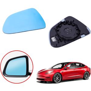 Side Mirror for Tesla Model 3 2017-2025 Rear View Mirror with Anti Glare Panoramic Blue Glass Lens and Heat defogging (1 Pair)
