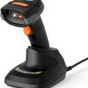 Barcode Scanner Wireless, 2D 1D Bluetooth Scanner Handheld Bar Code Reader for Tablet iPhone iPad Android iOS PC POS with Charging Dock